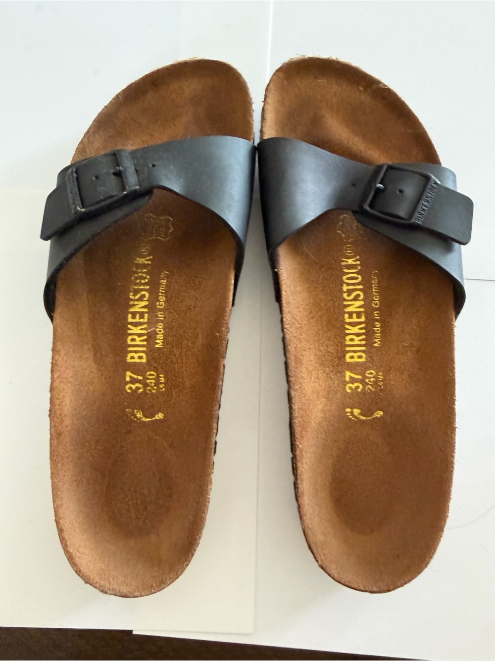 Birkenstock Madrid Single Strap Sandals - Black Leather